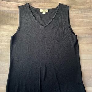 Banana Bay Black Ribbed Sleeveless Tank Top L